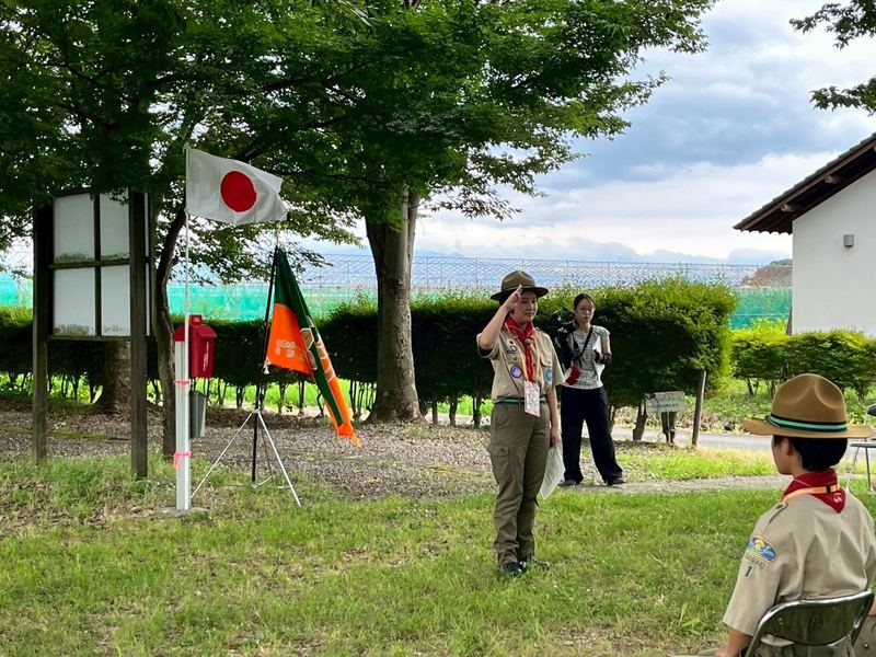 国旗掲揚のセレモニー